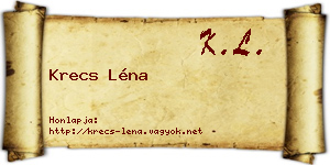 Krecs Léna névjegykártya